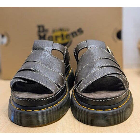 Dr. Martens Kelp Brown Maxxy Slide AR Rogue Leather Unisex Sandals UK 8 NIB - Picture 6 of 13